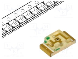 LED; SMD; 1206; orange; 120÷250mcd; 3.2x1.6x1.1mm; 120°; 2.1÷2.5V