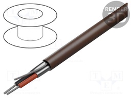 Wire; 1x2x22AWG; shielded,Al-PET foil; PVC; brown; 300V; 305m