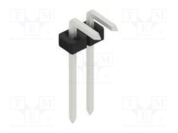 Connector: pin strips; pin header; male; PIN: 2; 2mm; THT; 1x2; 100V