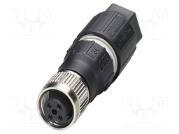 Connector: M12; plug; PIN: 4; 250V; straight; IP65; IDC; A code; 4A