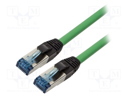 Patch cord; S/FTP; 6a; stranded; Cu; LSZH; green; 10m; halogen free