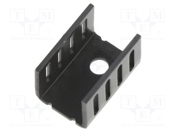 Heatsink: extruded; U; TO220; black; L: 19.1mm; W: 13mm; H: 12.7mm