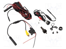 Rear view camera; 115°; black; 12VDC,24VDC; Kit: camera; -30÷75°C
