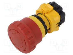 Switch: emergency stop; NC x4; 22mm; red; IP65; Pos: 2; Cutout: Ø22mm