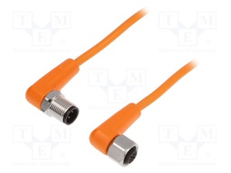 Cable: for sensors/automation; PIN: 4; M12-M12; 2.5m; plug; plug