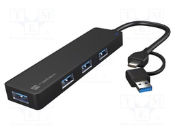 Hub USB; USB A socket x4,USB A plug,USB C socket,USB C plug