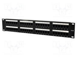 Patch panel; black; Number of ports: 48; Cat: 6; RJ45 socket x48