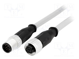 Cable: for sensors/automation; PIN: 12; M12-M12; 0.5m; plug; plug