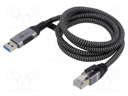 Cable; USB 3.0; RJ45 plug,USB A plug; 2m; 1Gbps; Øcable: 5.6mm