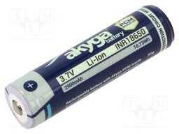Re-battery: Li-Ion; 18650,MR18650; 3.7V; 2900mAh; Ø18.5x69.5mm