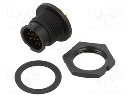 Socket; Connector: circular; size B; male; PIN: 12; bayonet; 2A; IP67