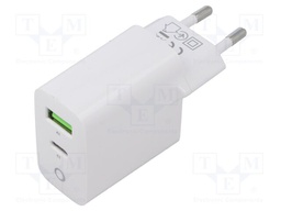 Power supply: switching; mains,plug-in; 5VDC,; 3.4A; 20W; white