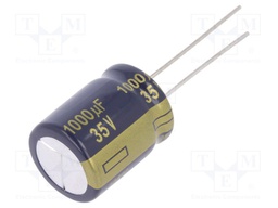 Capacitor: electrolytic; low impedance; THT; 1000uF; 35VDC; ±20%