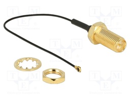 Cable; 100mm; IPEX MHF 4L,RP-SMA female; black; Øcable: 0.81mm