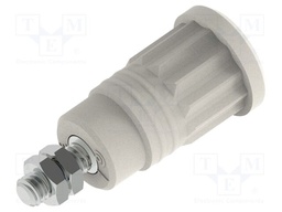 Connector: 4mm banana; socket; 36A; white; nickel plated; M4; 34mm