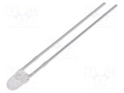 LED; 3mm; red; 650÷800mcd; 34°; Front: convex; No.of term: 2