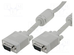 Cable; D-Sub 15pin HD plug,both sides; grey; 20m