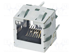 Socket; RJ45; PIN: 8; gold-plated; Layout: 8p8c; on PCBs; THT