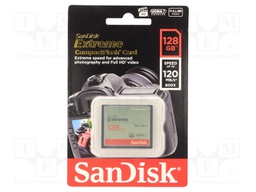 Memory card; Compact Flash; 128GB; Read: 120MB/s; Write: 60MB/s