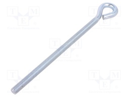 Hook; ring; steel; zinc; Thread len: 177mm; Overall len: 225mm