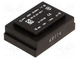 Transformer: encapsulated; 1.6VA; 230VAC; 18V; 89mA; Mounting: PCB