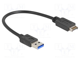 Cable; USB A plug,USB Type-E Key A plug; 0.3m; black