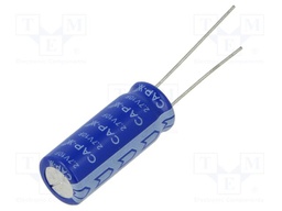 Supercapacitor; THT; 10F; 2.7VDC; -10÷30%; Ø10x25mm; -40÷65°C; EDLC