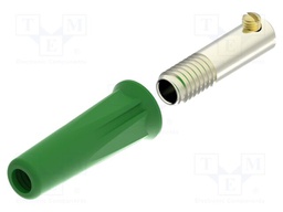 Connector: 4mm banana; socket; 36A; 30VAC; 60VDC; green; insulated