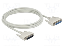 Cable; D-Sub 25pin socket,D-Sub 25pin plug; Len: 3m; beige