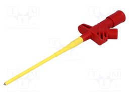 Clip-on probe; pincers type; 6A; red; Grip capac: max.3.5mm; 4mm