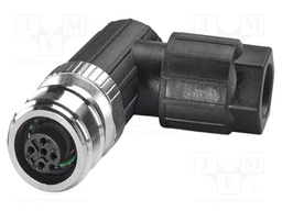 Connector: M12; plug; PIN: 4; 250V; angled; IP65; push-lock; A code