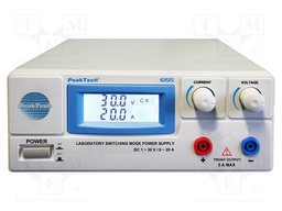 Power supply: laboratory; 0÷30VDC; 0÷20A; Stabilisation: ≤50mV