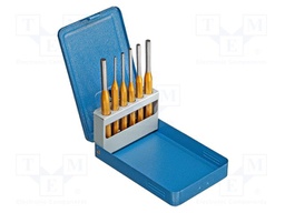 Kit: punches; metal container; 6pcs.