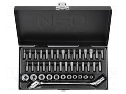 Wrenches set; 6-angles,socket spanner; Mounting: 1/4"; 41pcs.