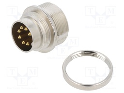 Connector: M16; male; for panel mounting,rear side nut,screwed