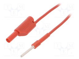 Test lead; PVC; 1m; red; 19A; Max contact res: 15mΩ