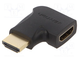 Adapter; HDMI 1.4; HDMI socket,HDMI plug 90°; black