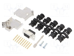 D-Sub; PIN: 9; plug; female; crimped; for cable; black