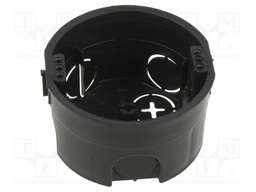 Enclosure: junction box; Ø: 71mm; plaster embedded; black; D: 43mm