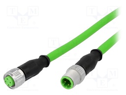 Cable: for sensors/automation; PIN: 4; M12-M12; D code-Ethernet