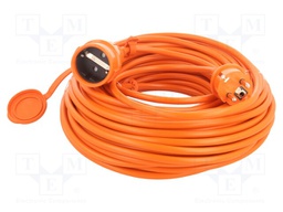 Extension lead; Sockets: 1; PVC; orange; 3x1,5mm2; 30m; 16A