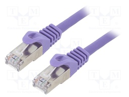 Patch cord; S/FTP; 6a; solid; Cu; LSZH; violet; Len: 0.5m; 27AWG