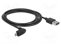 Cable; USB 2.0; gold-plated; 2m; black; 24AWG,28AWG; 480Mbps