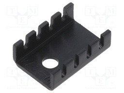 Heatsink: extruded; U; TO220; black; L: 19.1mm; W: 13mm; H: 6.4mm