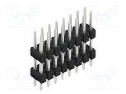 Connector: pin strips; pin header; male; PIN: 16; 2.54mm; THT; 2x8
