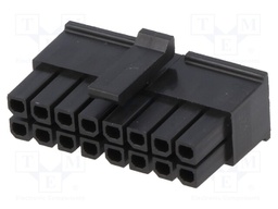 Plug; wire-board; female; Micro-Fit 3.0; 3mm; PIN: 16; w/o contacts