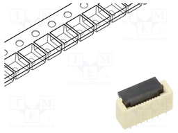 Connector: FFC/FPC; 30V; PIN: 10; vertical; SMT; gold-plated; 0.5A