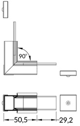 Connector 90°; white; aluminium,polycarbonate