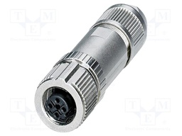 Connector: M12; plug; PIN: 4; 48V; straight; IP65; push-lock; D code