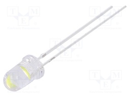 LED; 5mm; white cold; 90000÷100000mcd; 11÷13lm; 15°; 15mA; 7.8÷9.5V